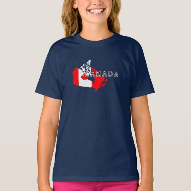Camiseta Bandera de mapa de guion de Canadá canadiense simp (Anverso)