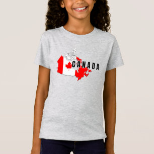 Camiseta Bandera de mapa de guion de Canadá canadiense simp