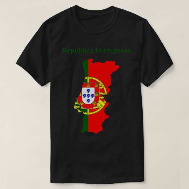 Camiseta Bandera de mapa de Portugal (Diseño del anverso)