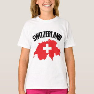 Camiseta Bandera de mapa de Suiza