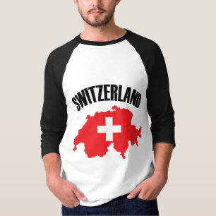 Camiseta Bandera de mapa de Suiza