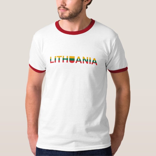Camiseta Bandera de mapa lituano simple y moderna de Lituan (Anverso)