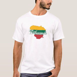 Camiseta Bandera de mapa lituano simple y moderna de Lituan