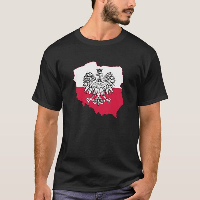 Camiseta Bandera de mapa polaco (Anverso)