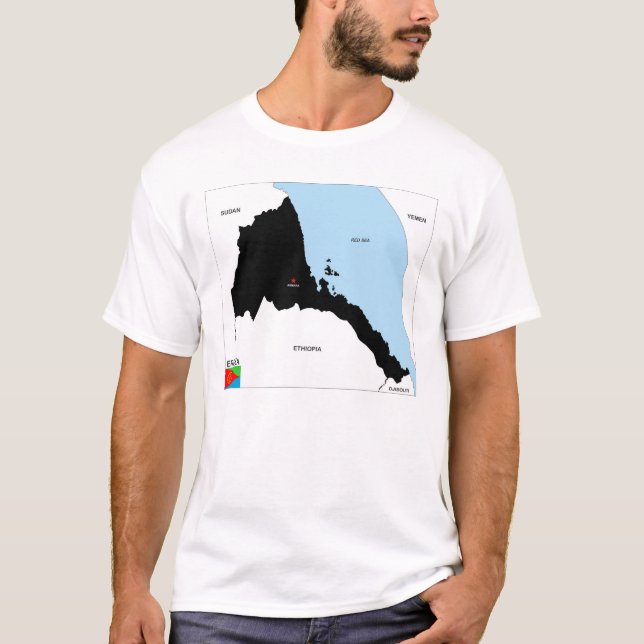 Camiseta bandera de mapa político de eritrea (Anverso)