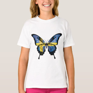 Camiseta Bandera de mariposa de cola indefinida de Suecia