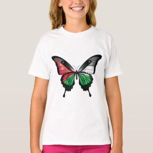 Camiseta Bandera de mariposa de cola torta de Palestina