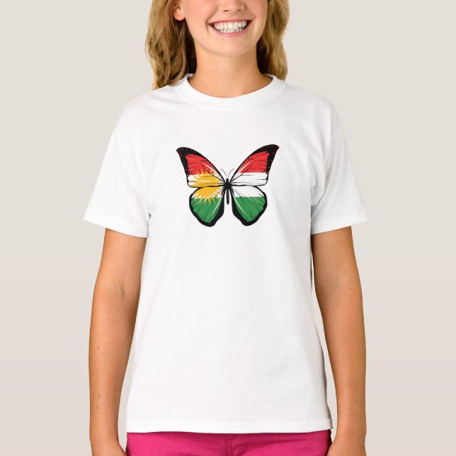 Camiseta Bandera de mariposa de Kurdistán (Anverso)