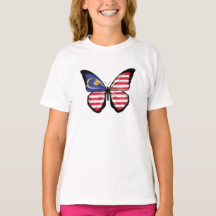 Camiseta Bandera de mariposa de Malasia