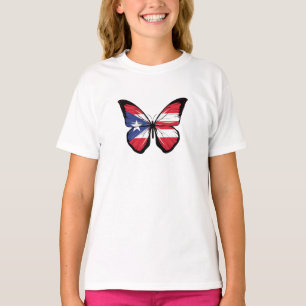 Camiseta Bandera de mariposa de Puerto Rico