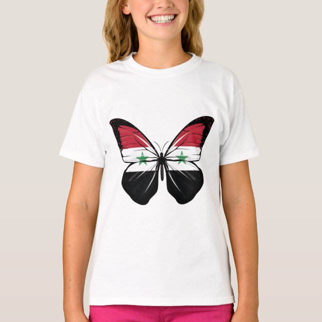 Camiseta Bandera de mariposa de Siria (Anverso)