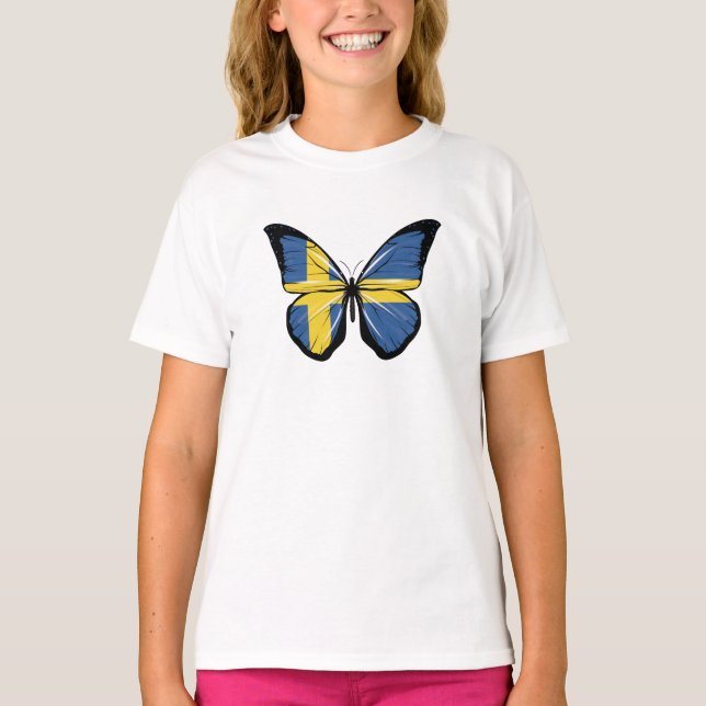 Camiseta Bandera de mariposa de Suecia (Anverso)