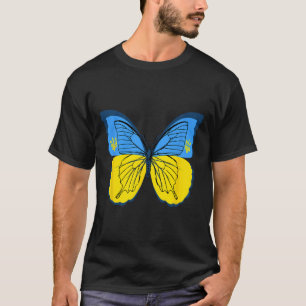 Camiseta Bandera de mariposa ucraniana de Ucrania con tride