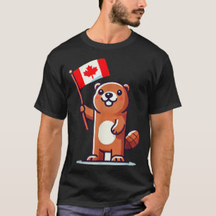 Camiseta Bandera de marmota canadiense divertida verano vac