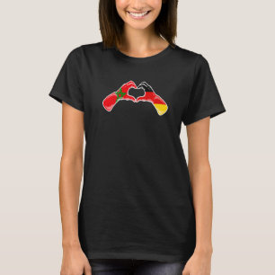 Camiseta Bandera de Marruecos Alemania Corazón alemán marro