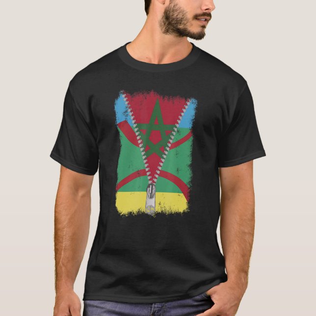 Camiseta Bandera de Marruecos amazigh Patrimonio del Norte  (Anverso)