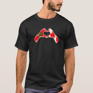 Camiseta Bandera de Marruecos Canadá Corazón canadiense mar