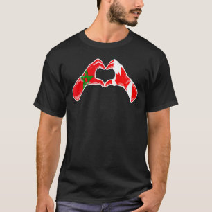 Camiseta Bandera de Marruecos Canadá Corazón canadiense mar