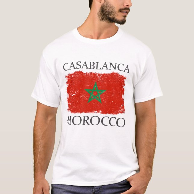 Camiseta Bandera de Marruecos de Casablanca Turista de Marr (Anverso)