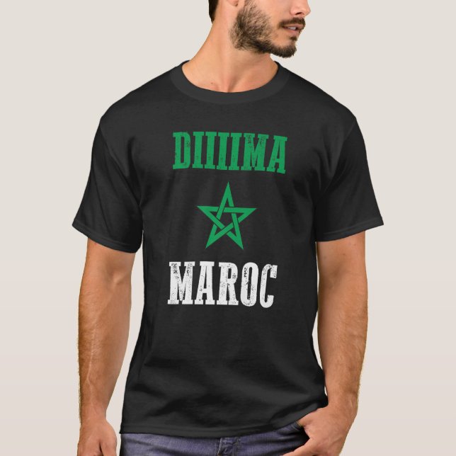 Camiseta Bandera de Marruecos del Orgullo Marroquí Dima Mar (Anverso)