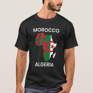 Camiseta Bandera de Marruecos en Argelia con mapa de África