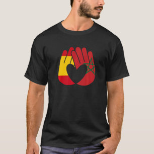 Camiseta Bandera de Marruecos España Bandera Amistad Herman