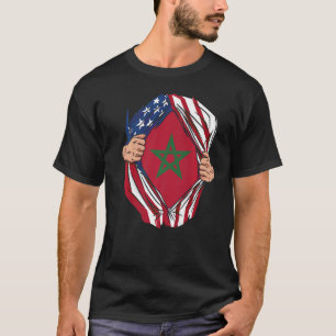Camiseta Bandera de Marruecos Orgullo América Bandera de lo