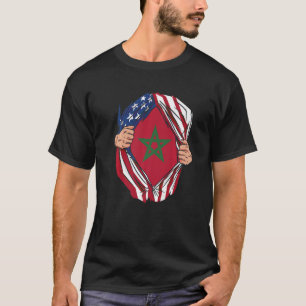 Camiseta Bandera de Marruecos Orgullo América Bandera de lo