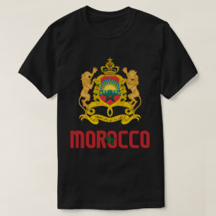 Camiseta Bandera de Marruecos y Patriótico Del Escudo De Ar