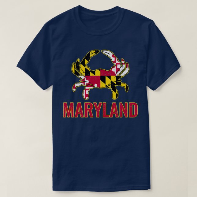 Camiseta Bandera de Maryland Bandera de Cangrejo del Estado (Diseño del anverso)