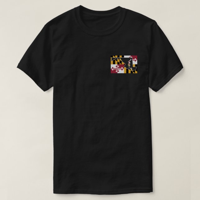Camiseta Bandera de Maryland/Camisa estatal (pequeña) (Diseño del anverso)