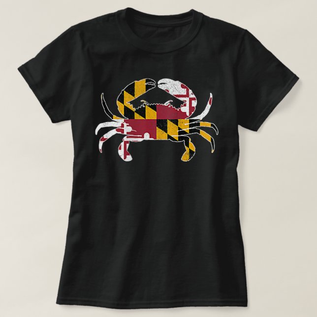 Camiseta Bandera de Maryland del Cangrejo Azul del Maryland (Diseño del anverso)