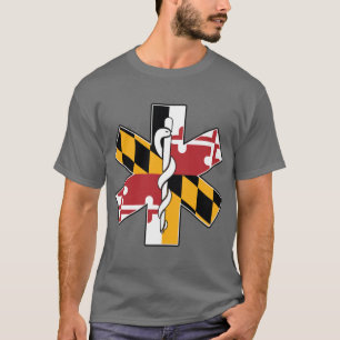 Camiseta Bandera de Maryland EMS Servicios Médicos de Emerg