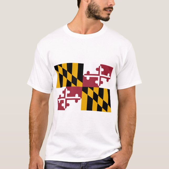 Camiseta Bandera de Maryland (Estado de los Estados Unidos) (Anverso)