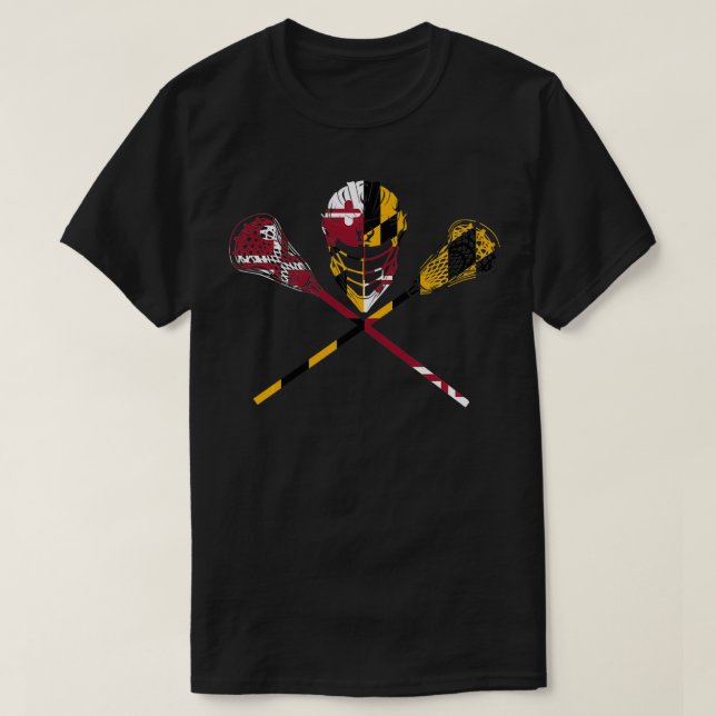 Camiseta Bandera de Maryland Lacrosse Boys Mens Womens Coll (Diseño del anverso)