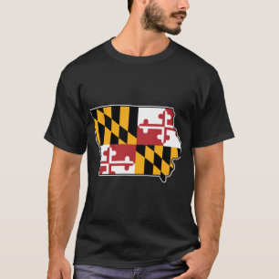 Camiseta Bandera de Maryland Mapa de Iowa Sobredimensionado