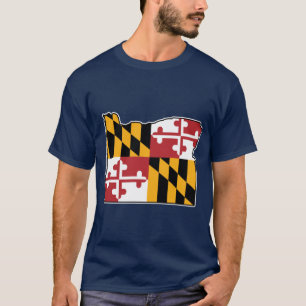 Camiseta Bandera de Maryland Mapa de Oregon