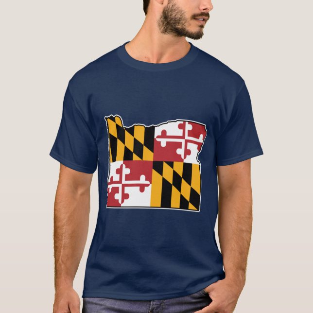 Camiseta Bandera de Maryland Mapa de Oregon (Anverso)