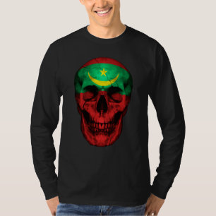Camiseta Bandera de Mauritania Cráneo Raíces Mauritanas Org