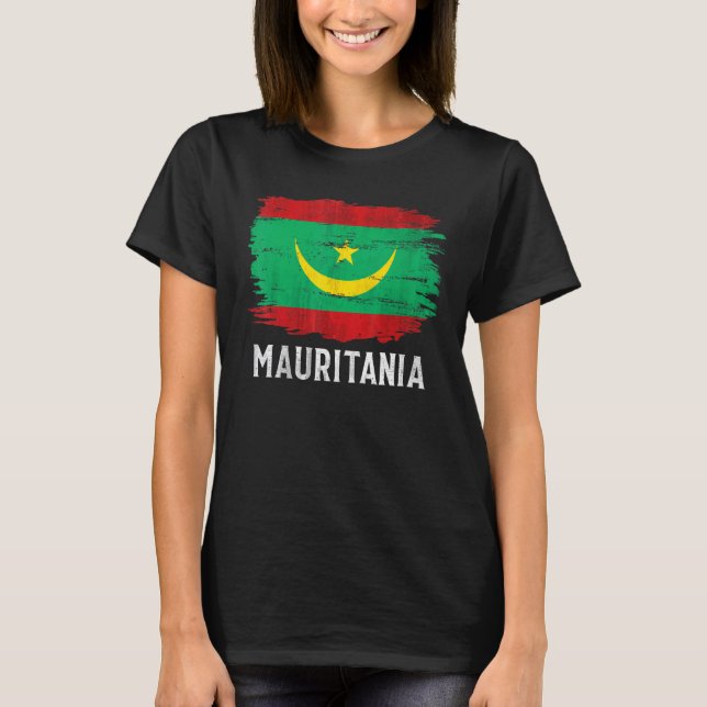 Camiseta Bandera De Mauritania Vintage Para Mauritania (Anverso)