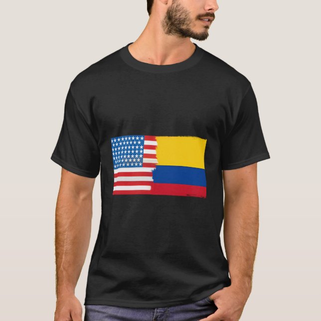 Camiseta Bandera de Medio América colombiana de media Améri (Anverso)