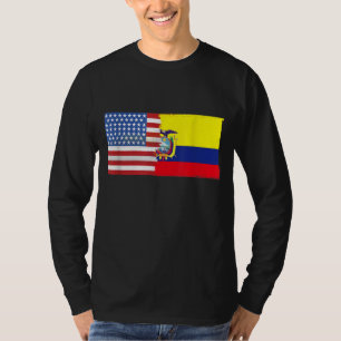 Camiseta Bandera de Medio Ecuador entre Ecuador y Estados U