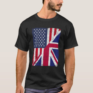 Camiseta Bandera de Medio Estados Unidos mitad Bandera de G