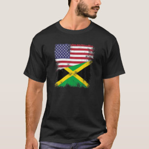 Camiseta Bandera De Medio Jamaicano T Shirt Vintage Jamaica
