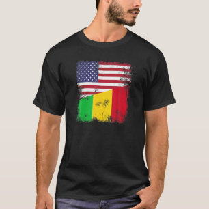 Camiseta Bandera de medio malí Vintage Mali USA Gift