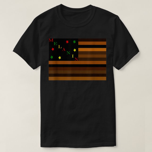 Camiseta Bandera de Melanin Orgullo Negro (Diseño del anverso)