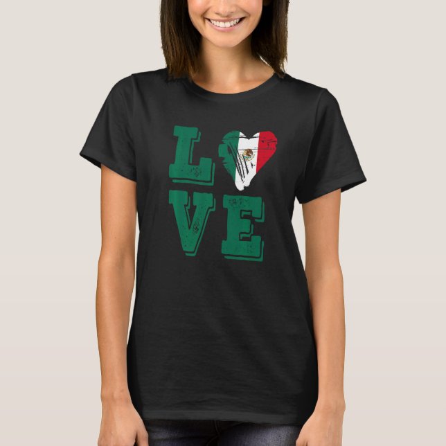 Camiseta Bandera de México Ama a México (Anverso)