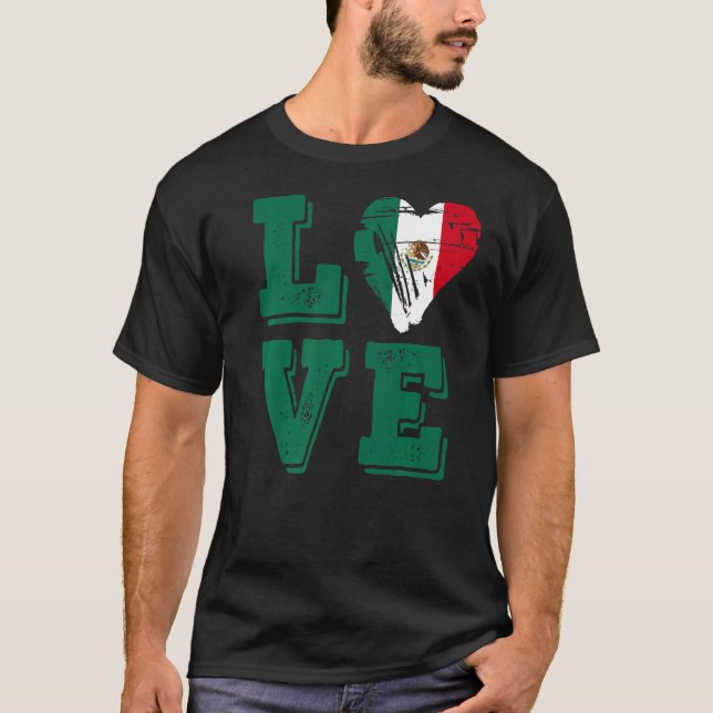 Camiseta Bandera de México Ama a México (Anverso)