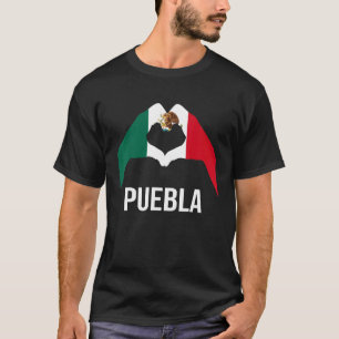 Camiseta Bandera de México Ama a Puebla México Vacaciones