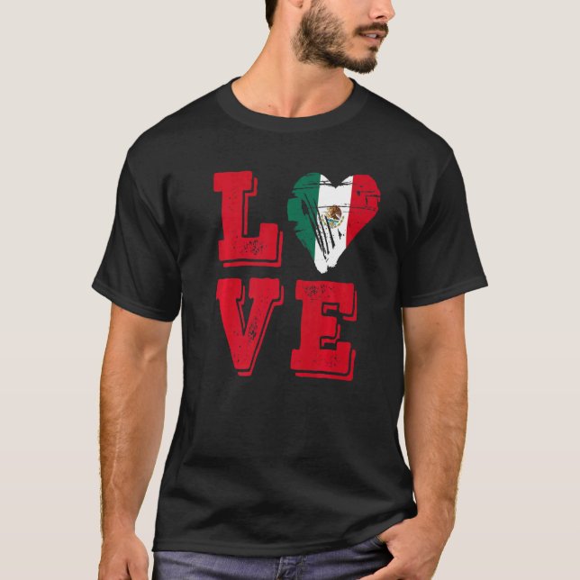 Camiseta Bandera de México Amar México 2 (Anverso)